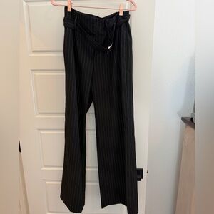 White House Black Market Black Pin Striped Wide Leg Pants size 6 EUC